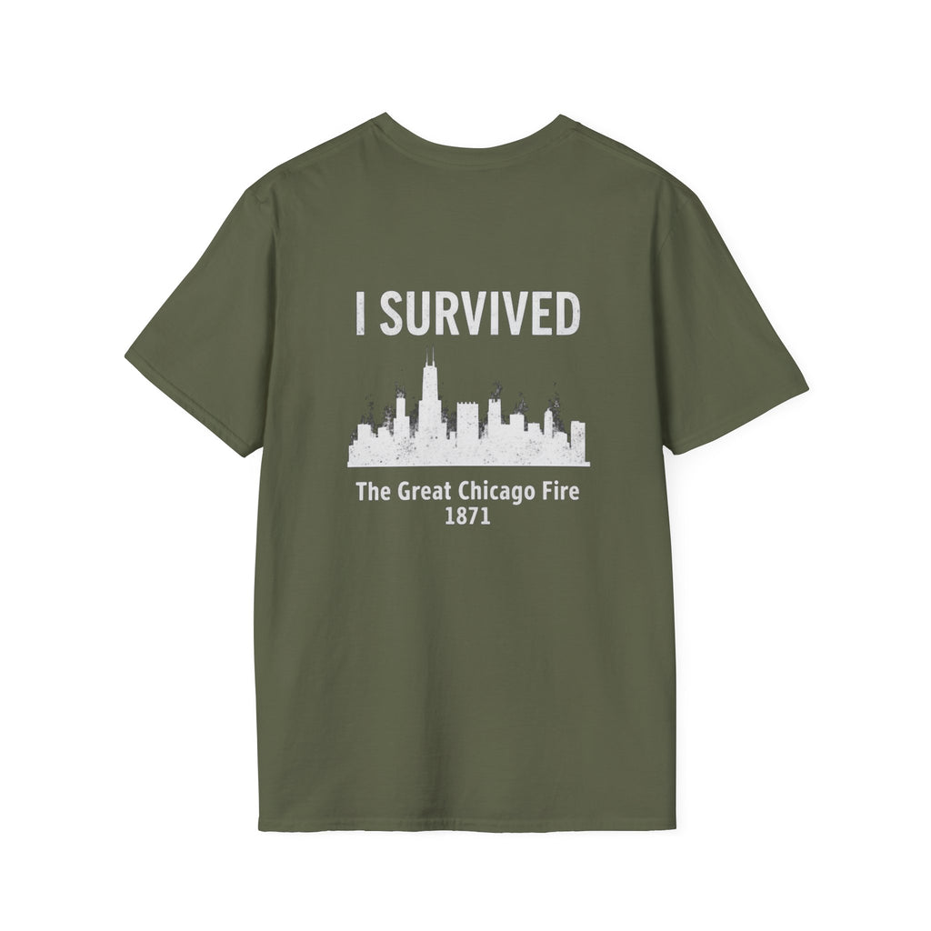 I Survived The Great Chicago Back Print T-Shirt