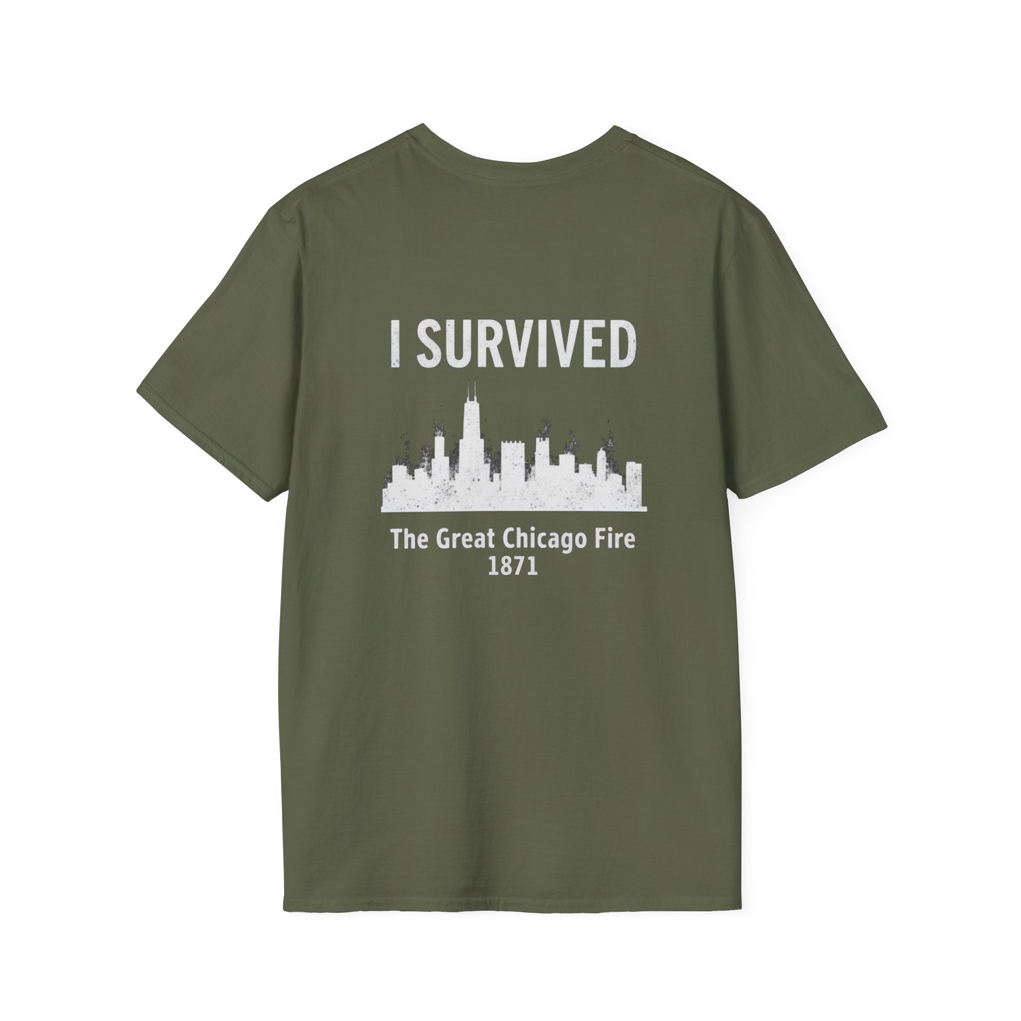 I Survived The Great Chicago Back Print T-Shirt