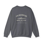 Civil War River Ironclads Back Print Sweatshirt