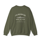 Civil War River Ironclads Back Print Sweatshirt
