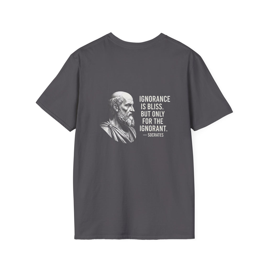 Socrates Ignorance Is Bliss Quote Back Print T-Shirt