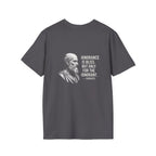 Socrates Ignorance Is Bliss Quote Back Print T-Shirt