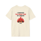 I Survived The Great Fire Back Print T-Shirt