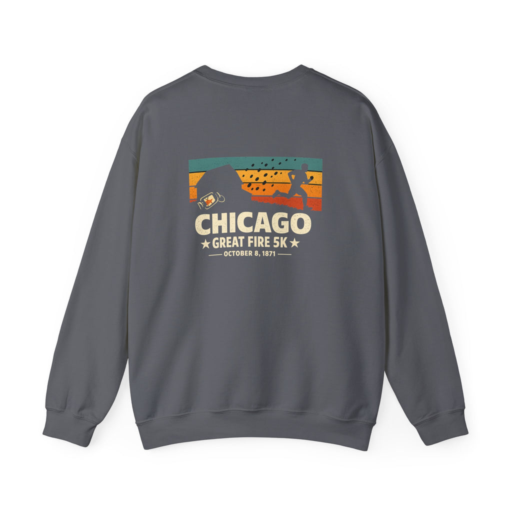 Chicago Great Fire 5K Retro Back Print Sweatshirt