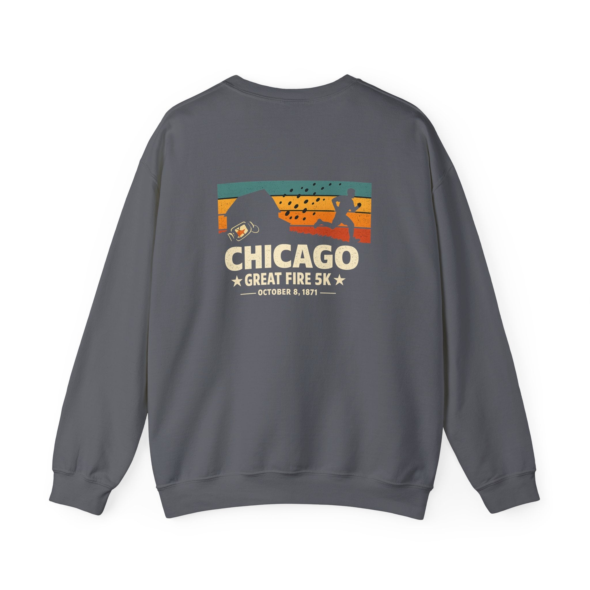 Chicago Great Fire 5K Retro Back Print Sweatshirt