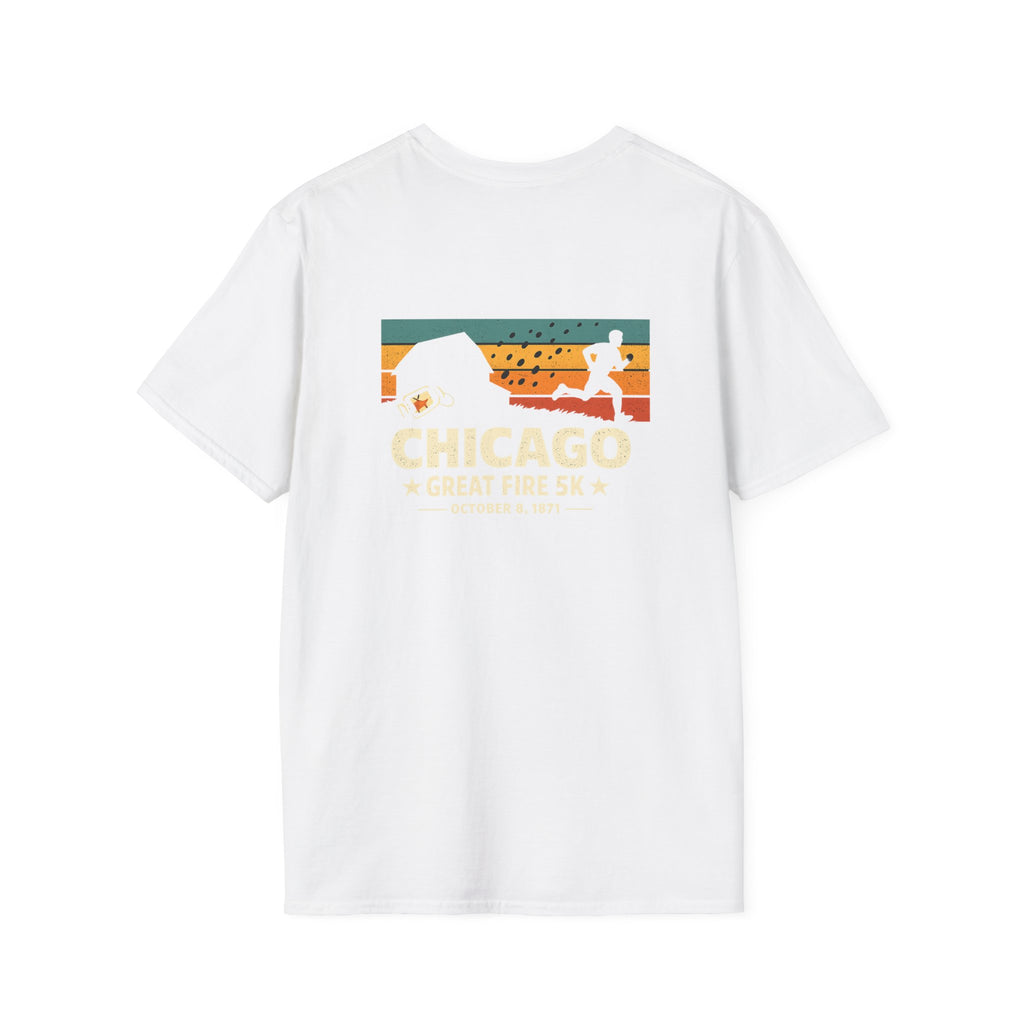 Chicago Great Fire 5K Retro Back Print T-Shirt