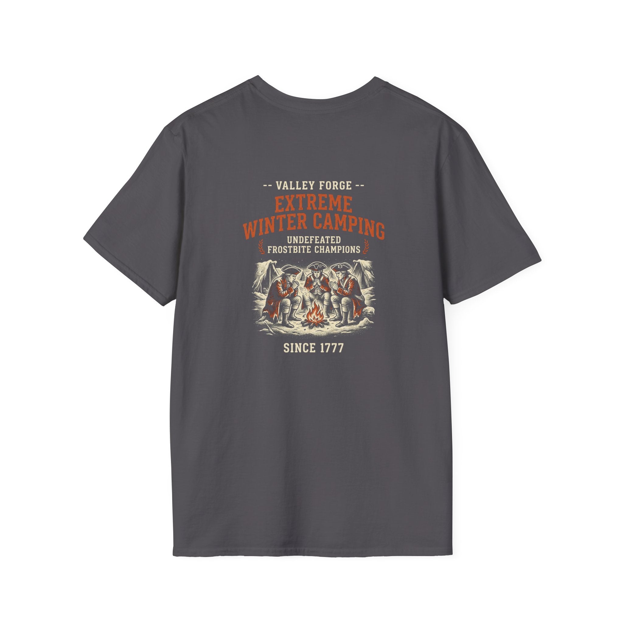 Valley Forge Winter Camping Back Print T-Shirt