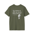 George Washington No Excuse Back Print T-Shirt