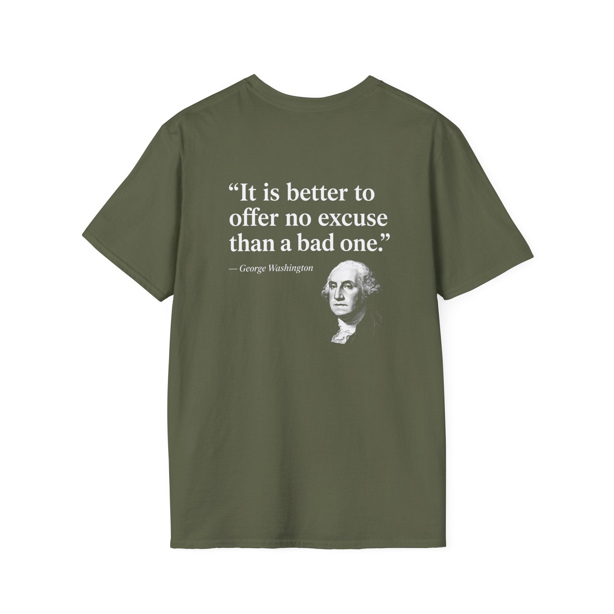 George Washington No Excuse Back Print T-Shirt