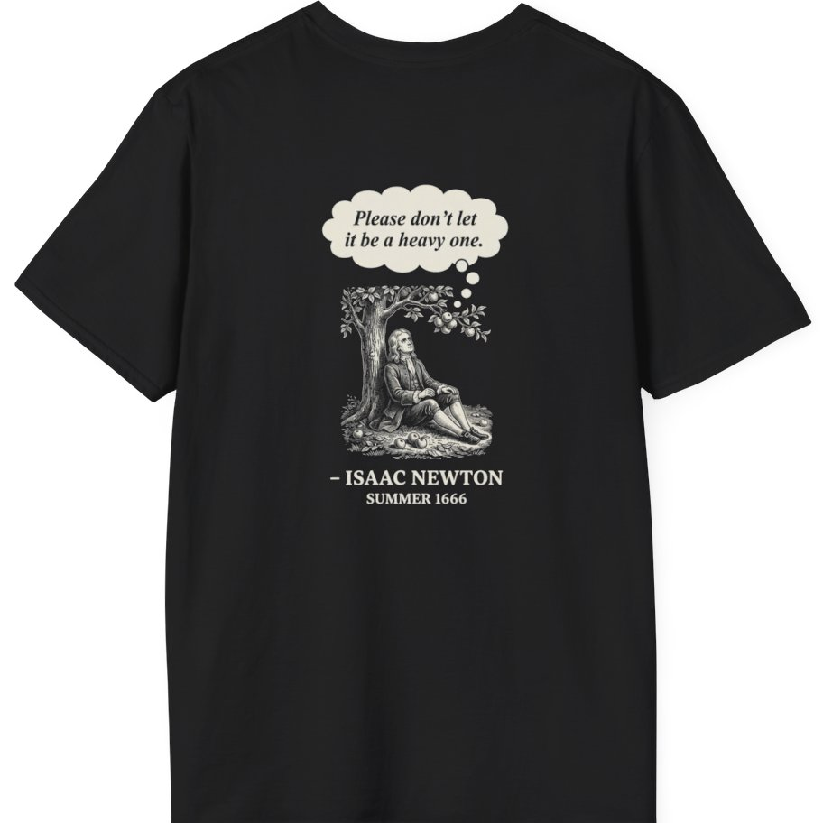 Newton Gravity Anxiety Back Print T-Shirt - Black back