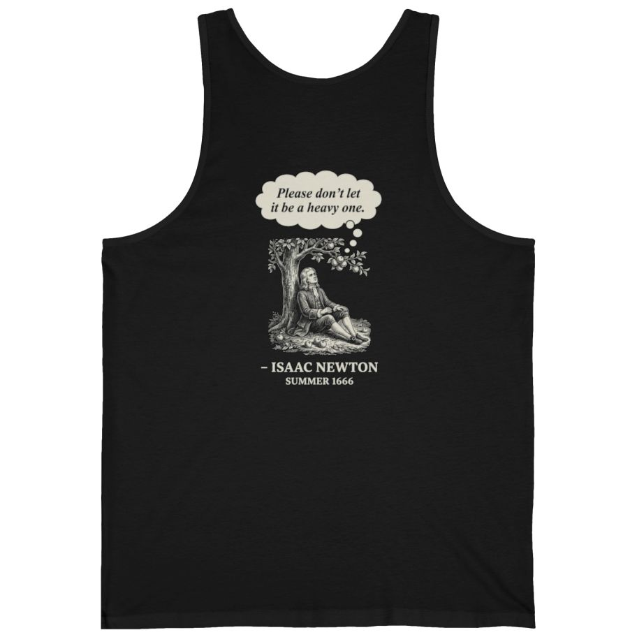 Newton Gravity Anxiety Back Print Tank Top - Black back