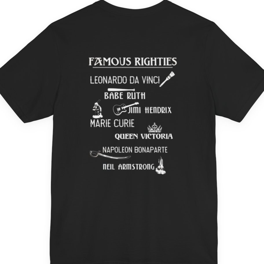 Famous Righties Back Print Premium Tee - Black back