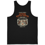 Valley Forge Winter Camping Back Print Tank Top - Black back