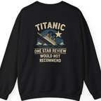 Titanic One Star Review Back Print Sweatshirt - Black back
