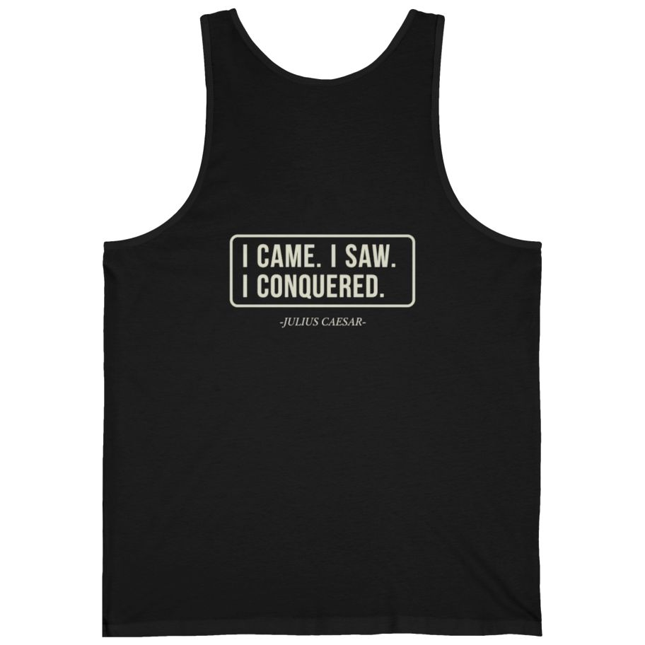 I Came I Saw I Back Print Tank Top - Black back