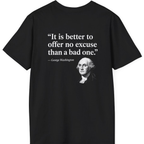 George Washington No Excuse Back Print T-Shirt - Black back