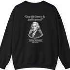 Thomas Jefferson Procrastination Double Spaced Back Print Sweatshirt - Black back