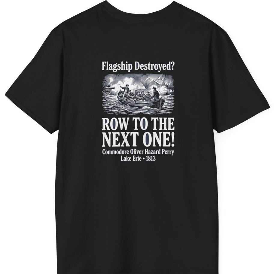 Row To The Next Ship Back Print T-Shirt - Black back