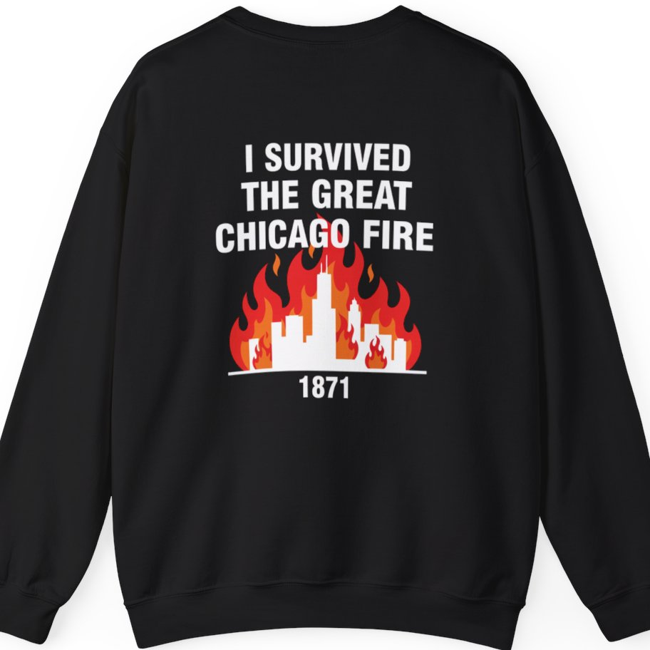 Great Chicago Fire Classic Back Print Sweatshirt - Black back