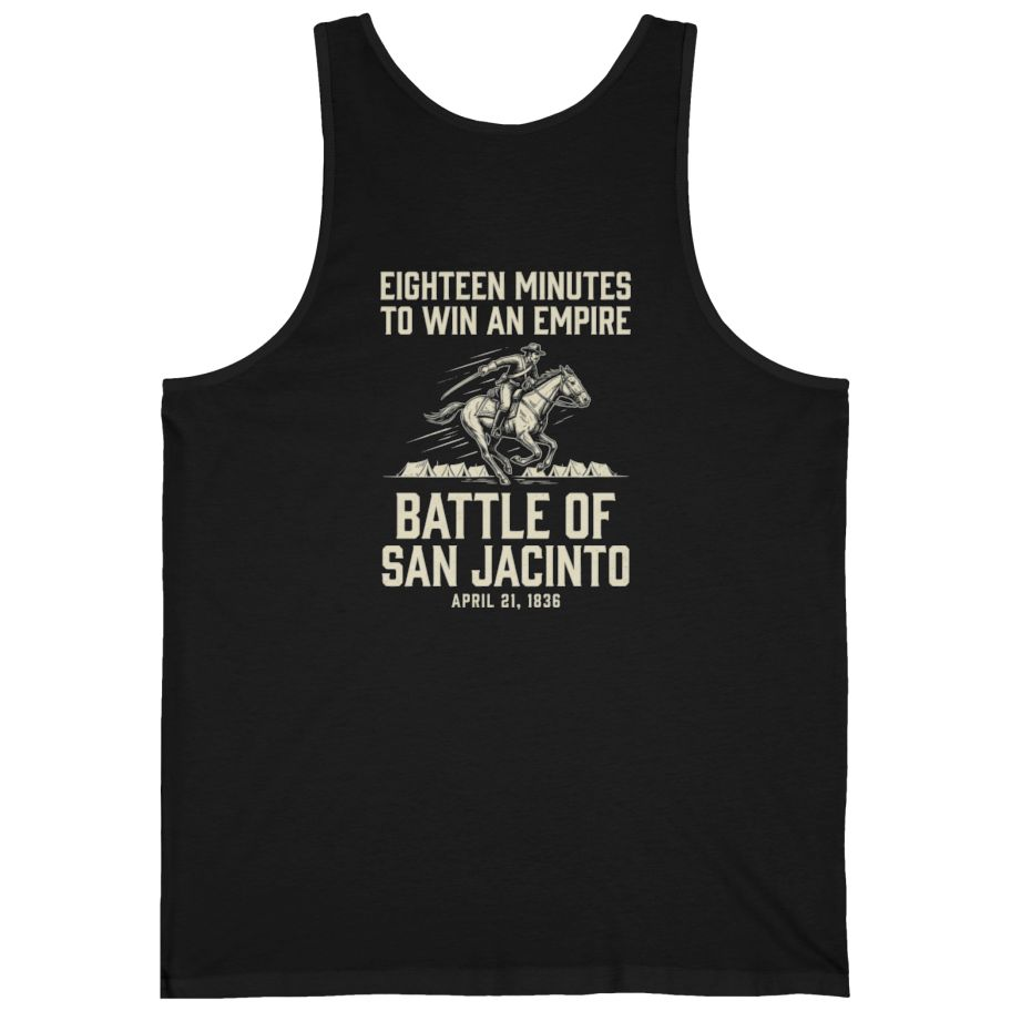 San Jacinto Eighteen Minutes Back Print Tank Top - Black back