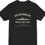 Civil War River Ironclads Back Print Premium Tee - Black back