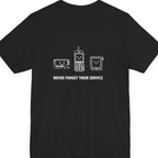 Never Forget Their Service Obsolete Back Print Premium Tee - Black back