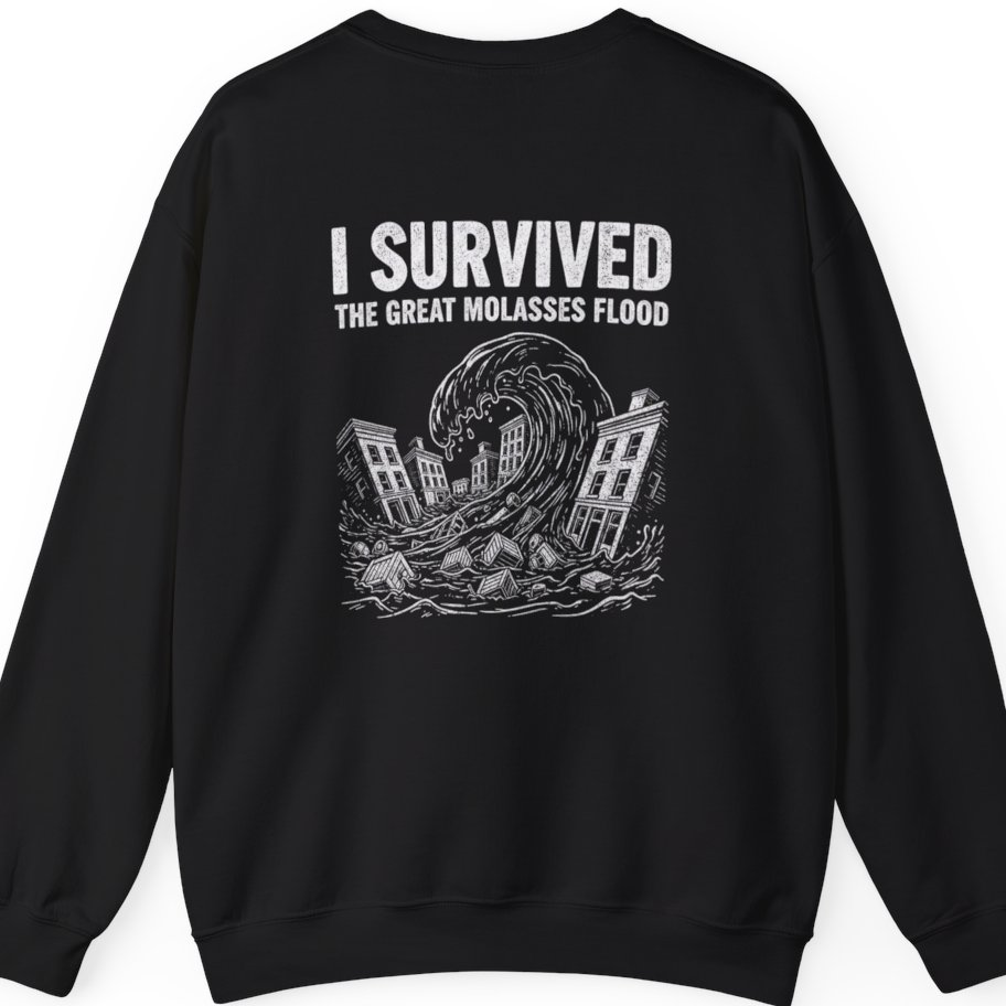 Great Molasses Flood Back Print Sweatshirt - Black back