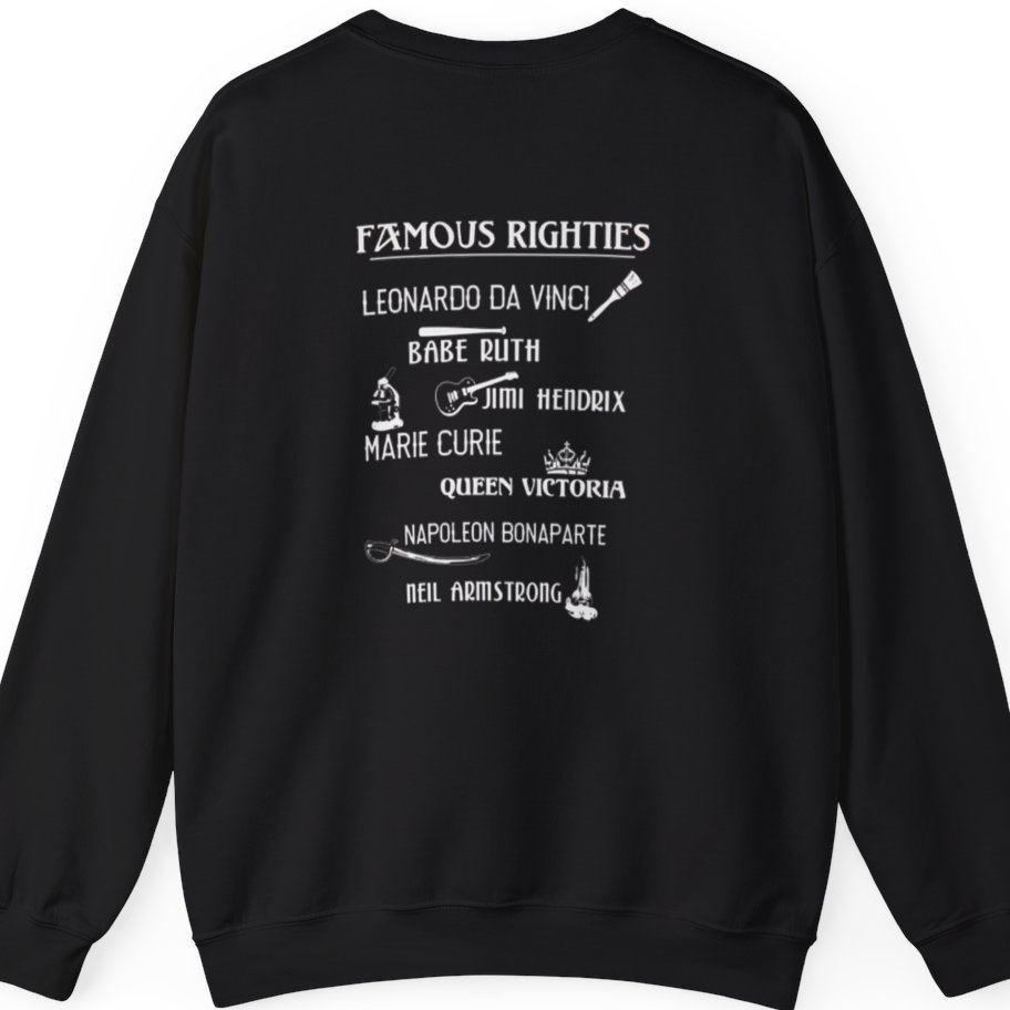 Famous Righties Back Print Sweatshirt - Black back