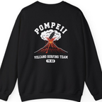 Pompeii Volcano Surfing Team Back Print Sweatshirt - Black back