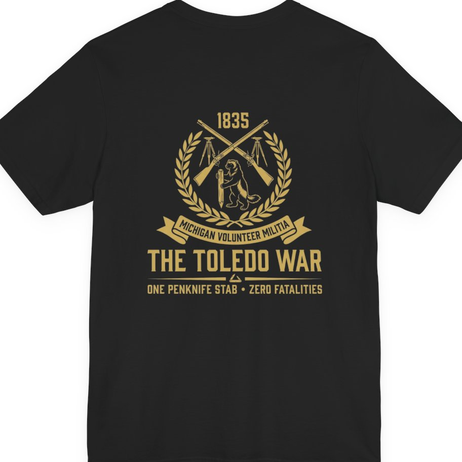 The Toledo War Michigan Volunteer Back Print Premium Tee - Black back