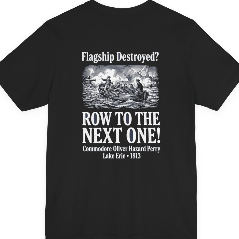 Row To The Next Ship Back Print Premium Tee - Black back