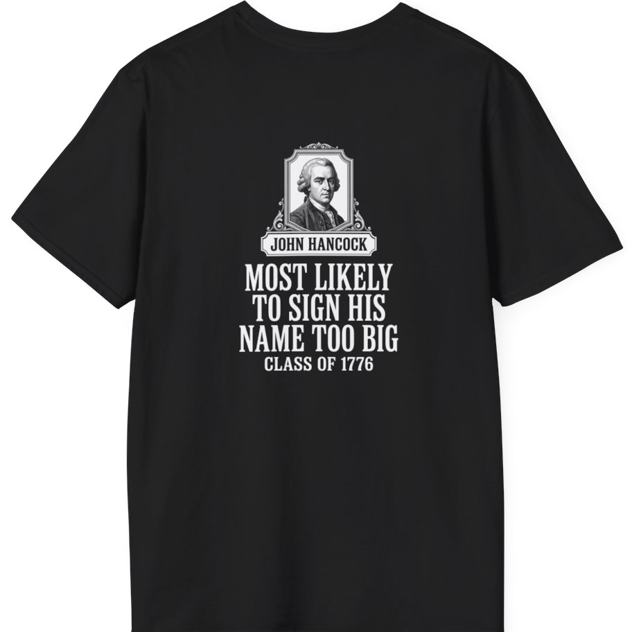 John Hancock Signature Superlative Back Print T-Shirt - Black back