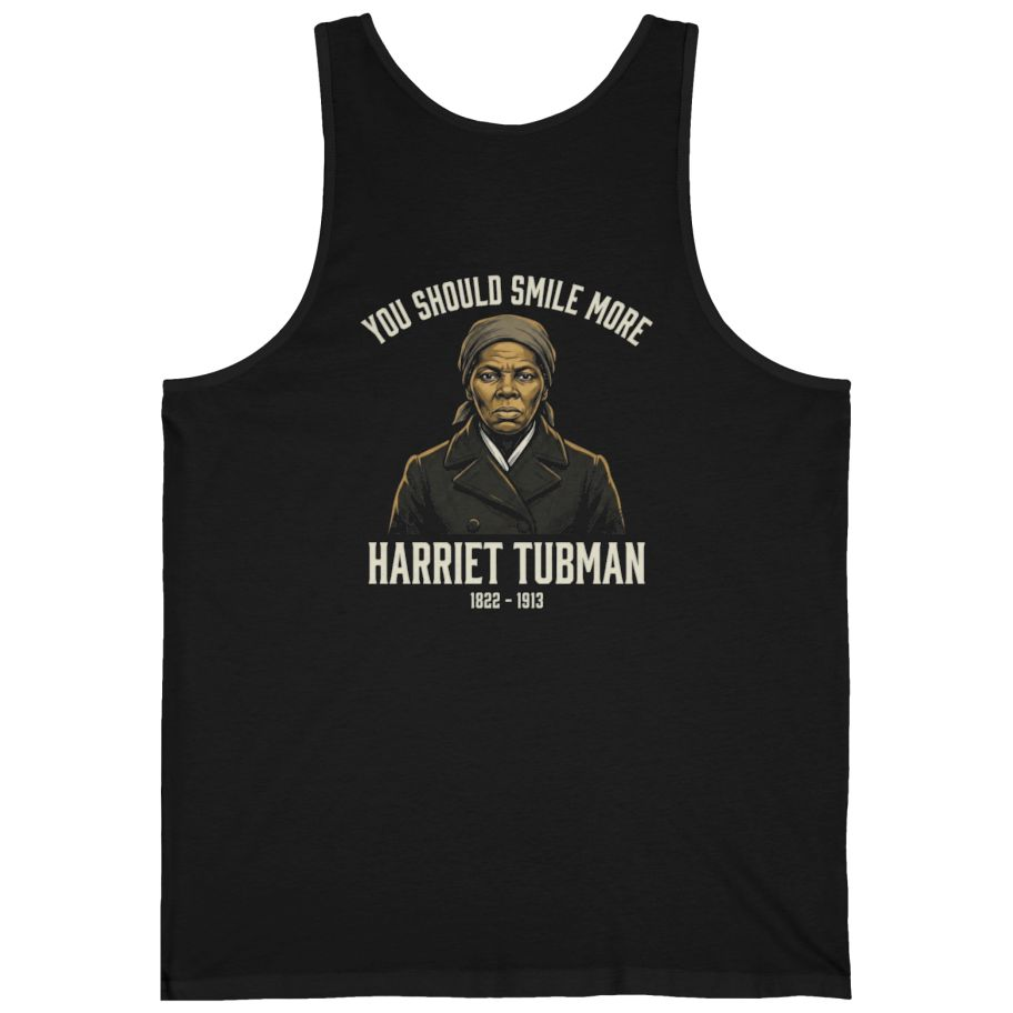 You Should Smile More Harriet Back Print Tank Top - Black back