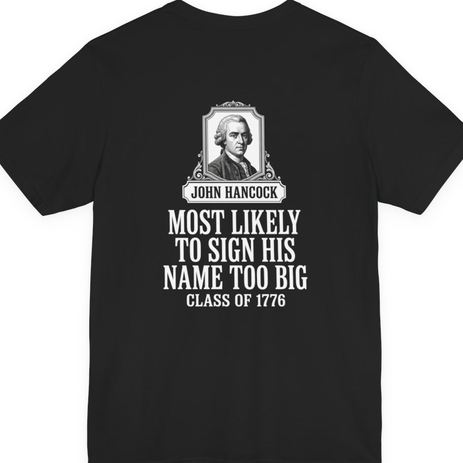 John Hancock Signature Superlative Back Print Premium Tee - Black back