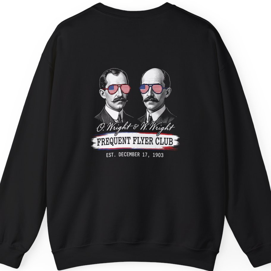 Wright Brothers Frequent Flyer Back Print Sweatshirt - Black back