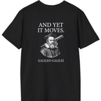 Galileo And Yet It Moves Back Print T-Shirt - Black back