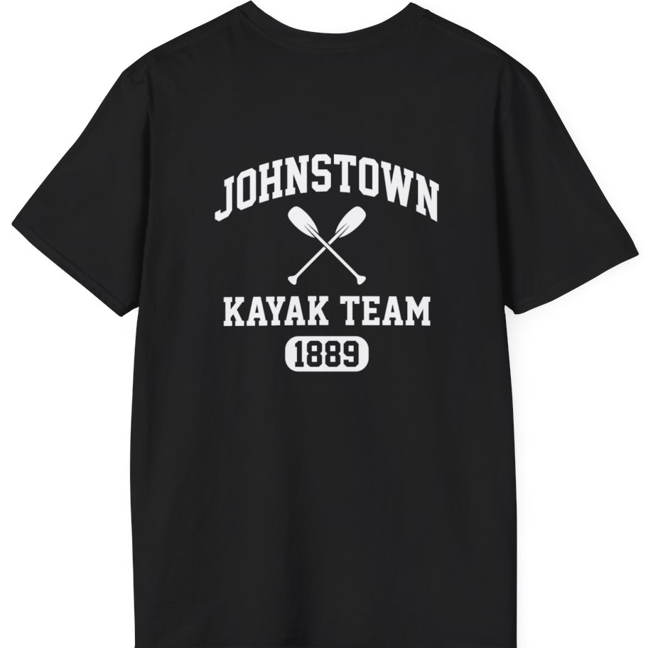 Johnstown Kayak Team Back Print T-Shirt - Black back
