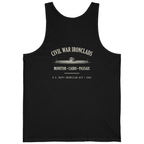 Civil War River Ironclads Back Print Tank Top - Black back