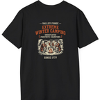 Valley Forge Winter Camping Back Print T-Shirt - Black back