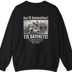 Out of Ammunition Fix Bayonets Back Print Sweatshirt - Black back