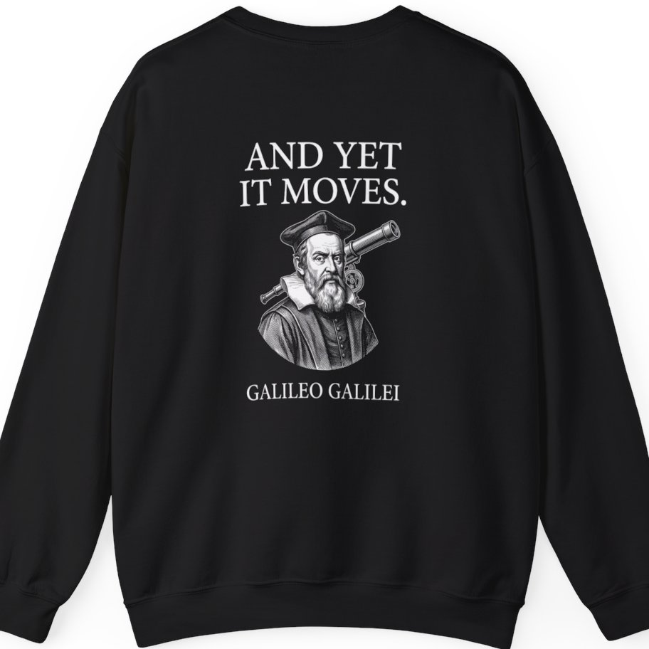 Galileo And Yet It Moves Back Print Sweatshirt - Black back