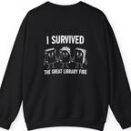 I Survived The Great Library Back Print Sweatshirt - Black back