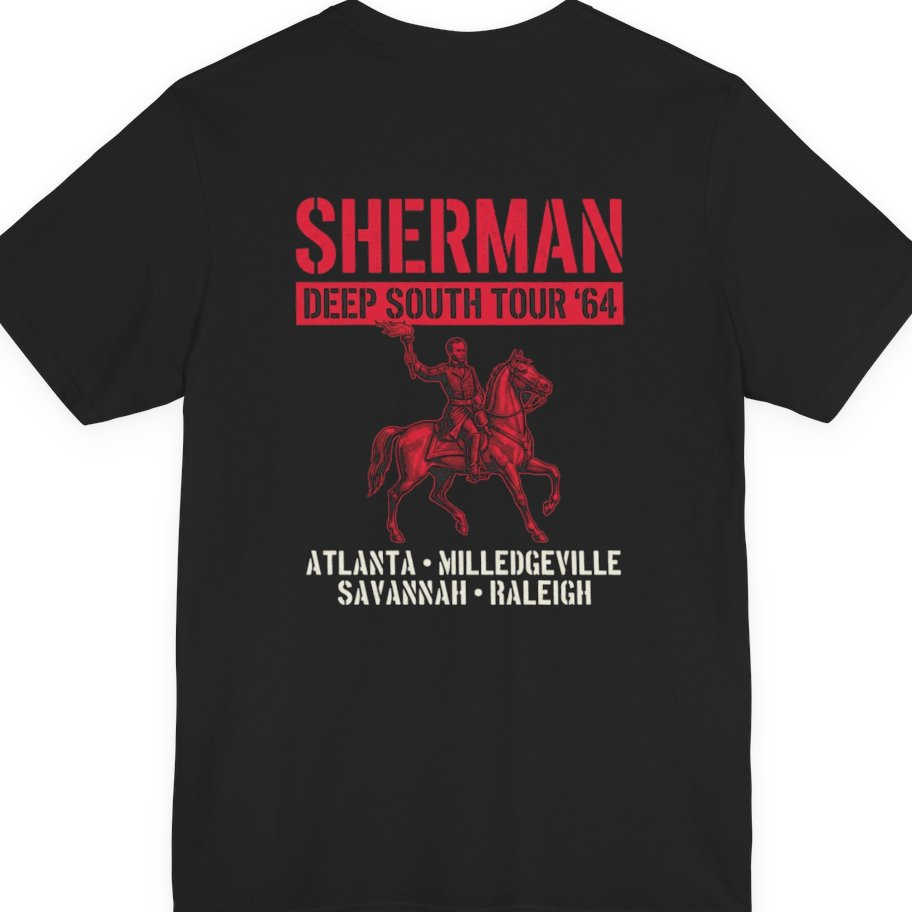 Sherman Deep South Tour Vintage Back Print Premium Tee - Black back