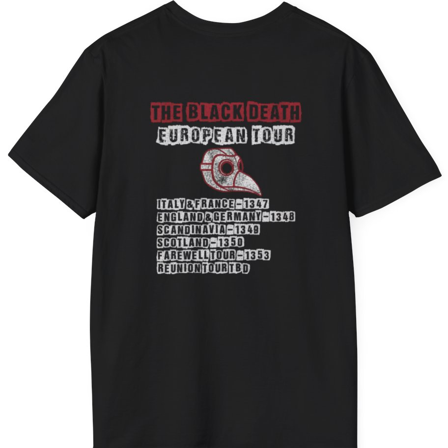The Black Death European Tour Back Print T-Shirt - Black back