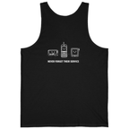 Never Forget Their Service Obsolete Back Print Tank Top - Black back
