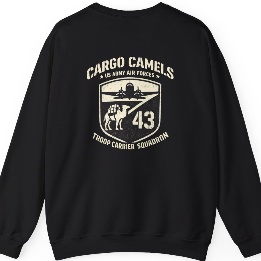 Cargo Camels WWII Usaaf Troop Back Print Sweatshirt - Black back