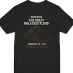 Boston The Great Molasses Flood Back Print Premium Tee - Black back