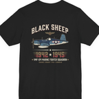 Black Sheep Squadron Crest Back Print Premium Tee - Black back