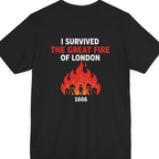 I Survived The Great Fire Back Print Premium Tee - Black back