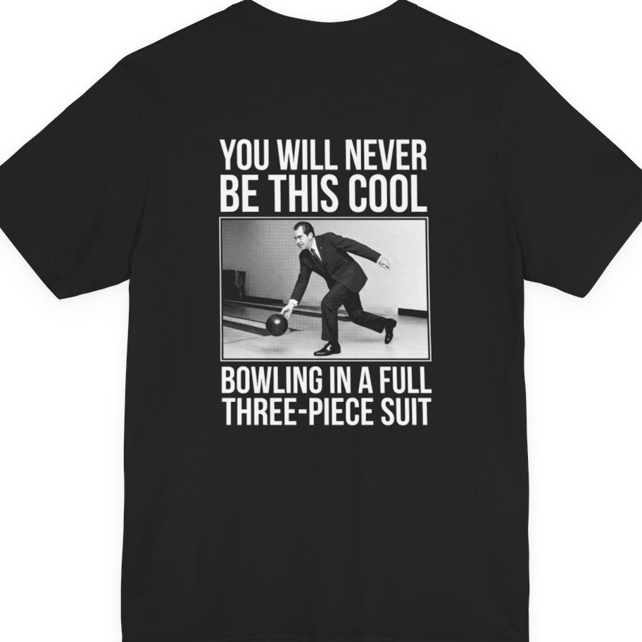 Nixon Suit Bowling Flex Back Print Premium Tee - Black back